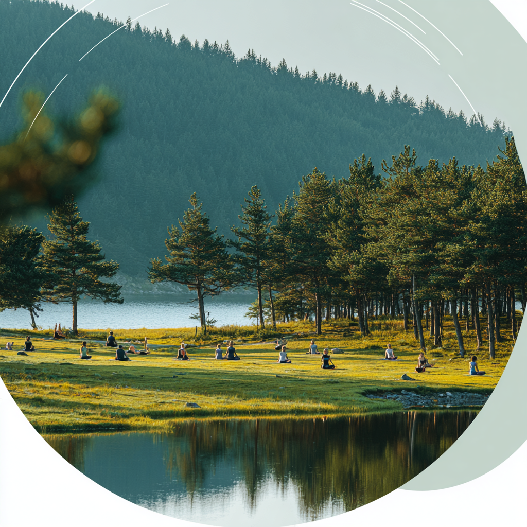 Людина в позі йоги на природі