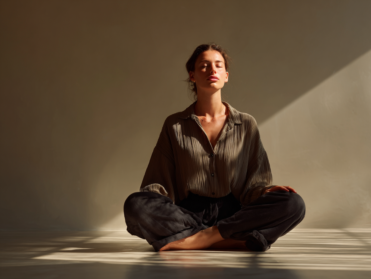 Медитація на заході сонця